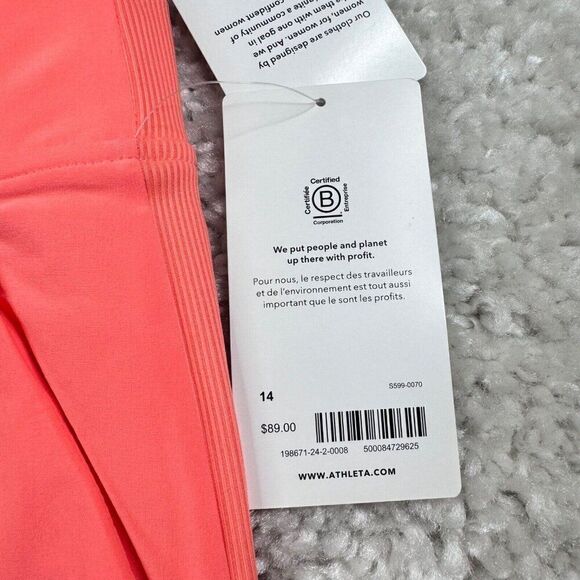Athleta Brookyln Ankle Pant Neon Orange 14 NEW - Picture 6 of 11